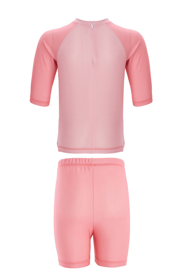 Remsa Swimwear Shorts T-Shirt Girl's Sea Pool Swimsuit Arıo 1 5442 Pink - Thumbnail