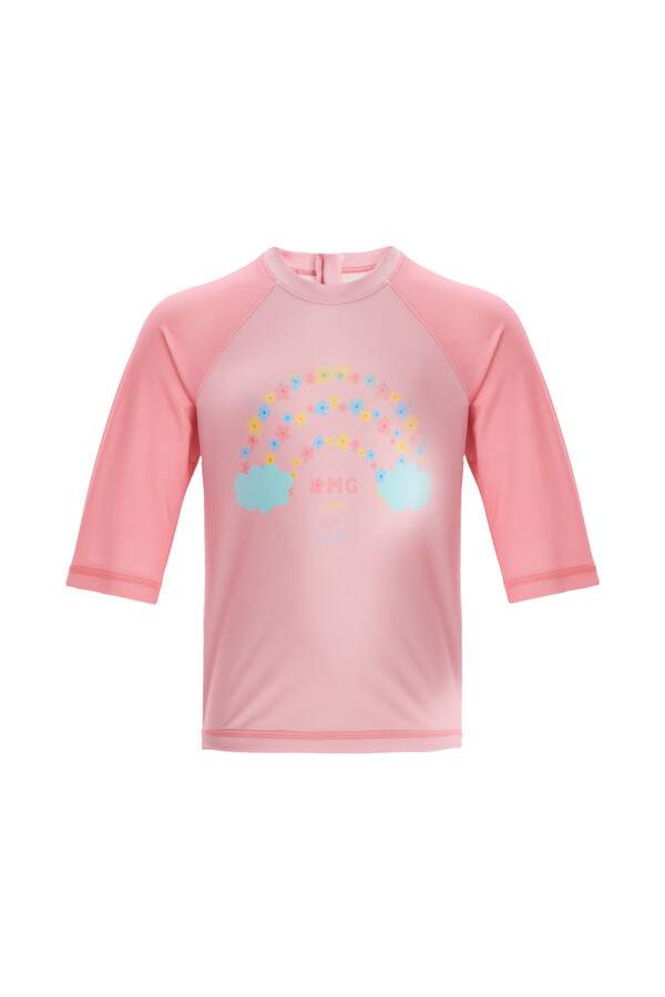 Remsa Swimwear Shorts T-Shirt Girl's Sea Pool Swimsuit Arıo 1 5442 Pink - Thumbnail