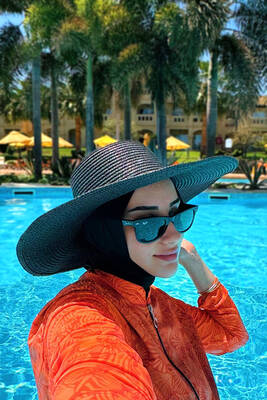 Remsa - Remsa Swimwear Straw Hat Black RŞ-64 Remsa - Remsa Swimwear Straw Hat Black RŞ-64