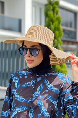 Remsa - Remsa Swimwear Straw Hat Seashell Camel RŞ-52 (1) Remsa - Remsa Swimwear Straw Hat Seashell Camel RŞ-52 (1)