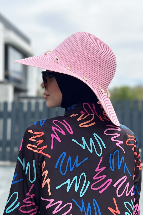 Remsa Swimwear Straw Hat Shell Pink RŞ-55 - Thumbnail