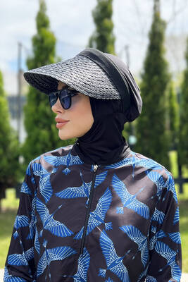 Remsa - Remsa Swimwear Visor Knitted Straw Hat Sunscreen Visor Black RŞ-41