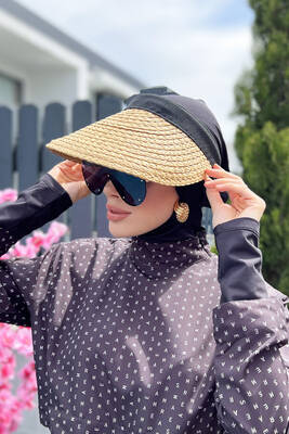 Remsa - Remsa Swimwear Visor Knitted Straw Hat Sunscreen Visor Camel RŞ-42