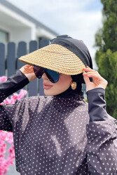 Remsa Mayo - Remsa Swimwear Visor Knitted Straw Hat Sunscreen Visor Camel RŞ-42
