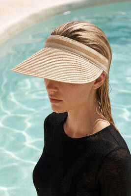 Remsa - Remsa Swimwear Visor Straw Hat Sunscreen Visor Beige RŞ-37