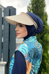 Remsa Mayo - Remsa Swimwear Visor Straw Hat Sunscreen Visor Beige RŞ-37
