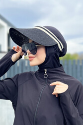 Remsa Mayo - Remsa Swimwear Visor Straw Hat Sunscreen Visor Black RŞ-39