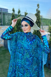 Remsa Mayo - Remsa Tesettür Mayo Üzerine Desenli Tek Kaftan Pareo 430-304 Yaprak Poster