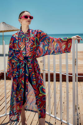 Remsa - Remsa Tesettür Mayo Üzerine Tek Kaftan Kimono Pareo Lacivert01 RP029 Tuna Remsa - Remsa Tesettür Mayo Üzerine Tek Kaftan Kimono Pareo Lacivert01 RP029 Tuna