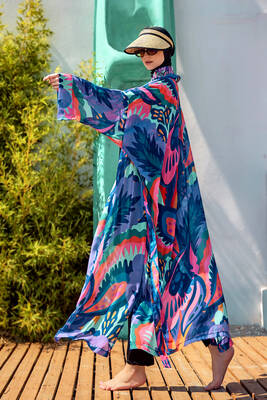 Remsa Mayo - Remsa Tesettür Mayo Üzerine Tek Kaftan Kimono Pareo Mor RP028 Morika Remsa Mayo - Remsa Tesettür Mayo Üzerine Tek Kaftan Kimono Pareo Mor RP028 Morika