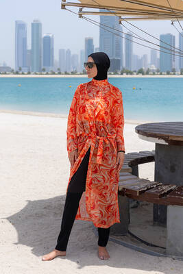Remsa Mayo - Remsa Tesettür Mayo Üzerine Tek Kaftan Kimono Pareo RP007 Melis