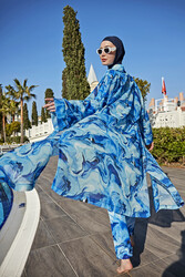 Remsa Mayo - Remsa Tesettür Mayo Üzerine Tek Kaftan Kimono Pareo RP010 Nil (1)