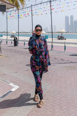 Remsa Mayo - Remsa Tesettür Mayo Üzerine Tek Kaftan Kimono Pareo RP013 Neon (1)