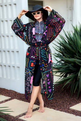 Remsa - Remsa Tesettür Mayo Üzerine Tek Kaftan Kimono Pareo Siyah01 RP025 Canan Remsa - Remsa Tesettür Mayo Üzerine Tek Kaftan Kimono Pareo Siyah01 RP025 Canan