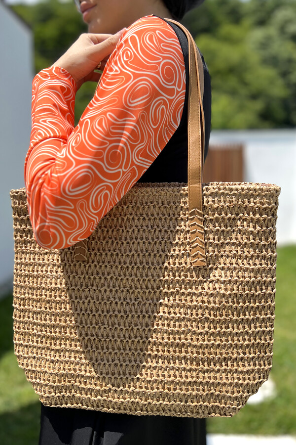 Wicker beach bag sales