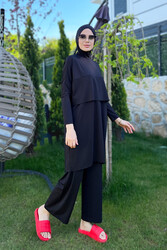 Remsa Mayo - Remsa Wide Leg Fully Covered Hijab Swimsuit Slit R072 AyşeNur (1)