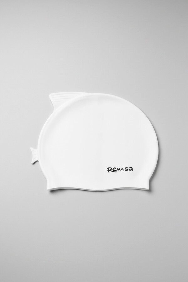 Remsa - Remsa Yüzgeç Detay Çocuk Silikon Havuz Deniz Yüzücü Bone RSB-Ç-01 Beyaz (1)