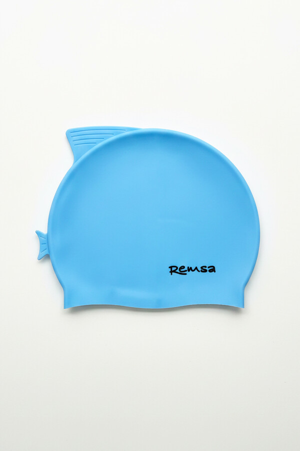Remsa - Remsa Yüzgeç Detay Çocuk Silikon Havuz Deniz Yüzücü Bone RSB-Ç-01 Mavi (1)