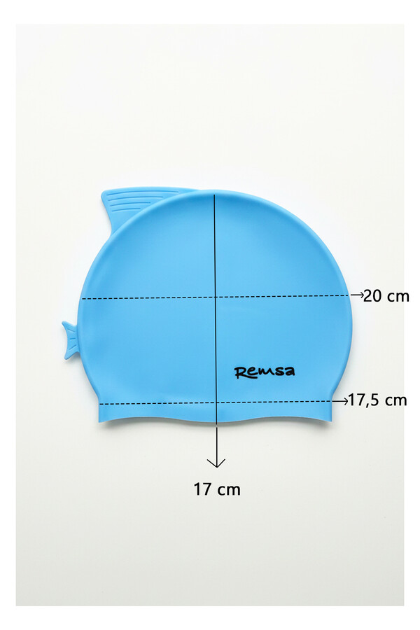 Remsa Yüzgeç Detay Çocuk Silikon Havuz Deniz Yüzücü Bone RSB-Ç-01 Mavi - Thumbnail