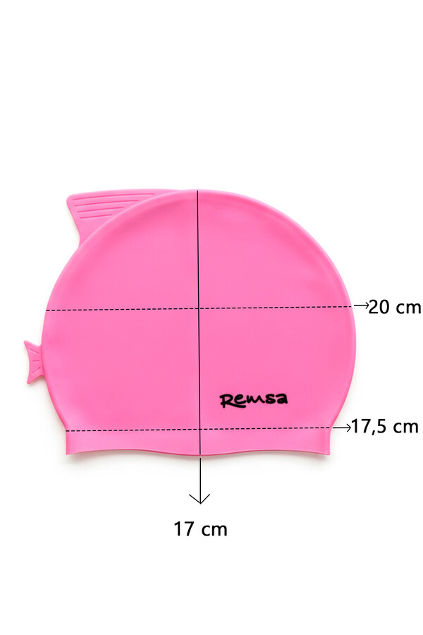 Remsa Yüzgeç Detay Çocuk Silikon Havuz Deniz Yüzücü Bone RSB-Ç-01 Pembe - Thumbnail