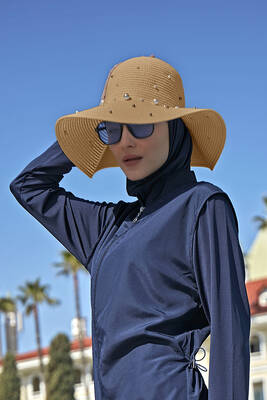 Remsa - Ribbon Embellished Straw Hat Camel RŞ-62 (1)