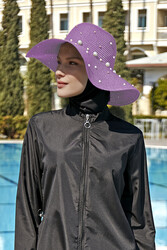 Remsa Mayo - Ribbon Embellished Straw Hat Lilac RŞ-62