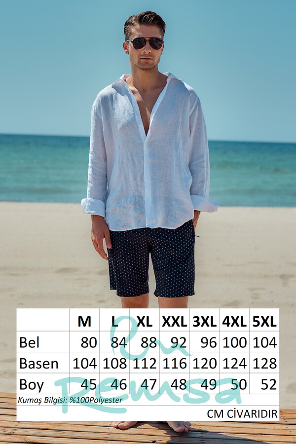 RKS-010 Navy Swim Shorts - Thumbnail