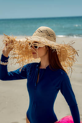 Remsa Mayo - Saçak Detaylı Hasır Plaj Şapkası RŞ-2096 Bej01 Remsa Mayo - Saçak Detaylı Hasır Plaj Şapkası RŞ-2096 Bej01