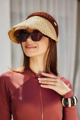 Remsa - Saçak Detaylı Vizör Hasır Şapka Güneş Koruyucu Siperlik RŞ-2110 Kahverengi Remsa - Saçak Detaylı Vizör Hasır Şapka Güneş Koruyucu Siperlik RŞ-2110 Kahverengi