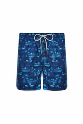 Neopy - Scart S233 Dark Navy Patterned Boys' Swim Shorts for Pool and Beach