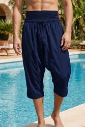 Remsa - Navy Shalwar Capri Swim Trunks RKS-012