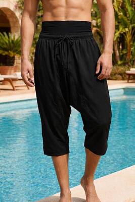 Remsa - Shalwar Style Men's Swim Trunks RKS-012 Black