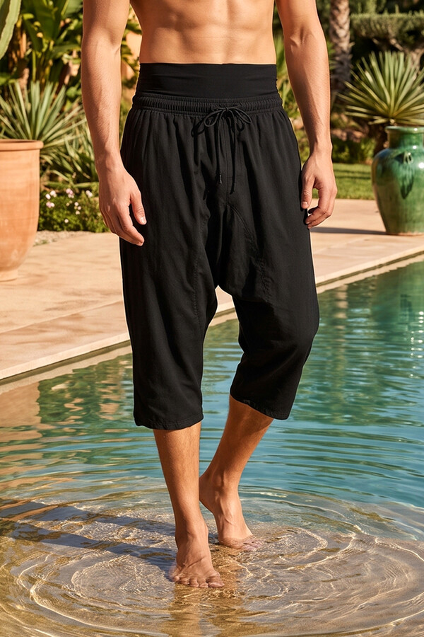 Remsa - Shalwar Style Men's Swim Trunks RKS-012 Black