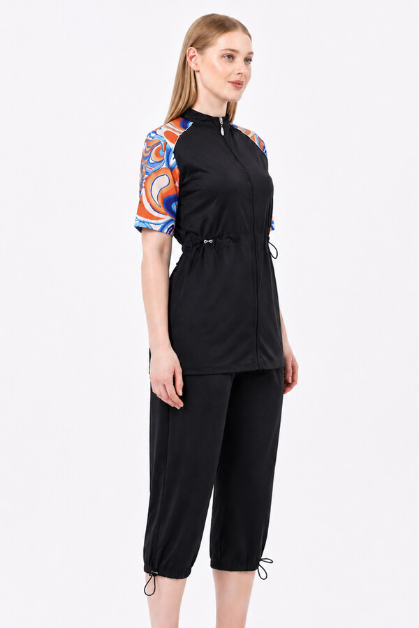Short-Sleeve Athletic Modest Swimwear Set - Thumbnail