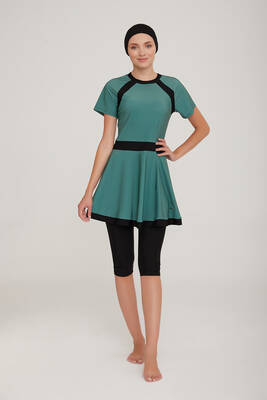 Remsa - Short Sleeve Leggings Half Covered Dress Swimsuit Sereny 3904 Khaki (1) Remsa - Short Sleeve Leggings Half Covered Dress Swimsuit Sereny 3904 Khaki (1)