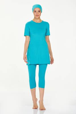 Maresiva - Short Sleeve Leggings Half-Covered Swimsuit Walt 0572 Mint (1) Maresiva - Short Sleeve Leggings Half-Covered Swimsuit Walt 0572 Mint (1)