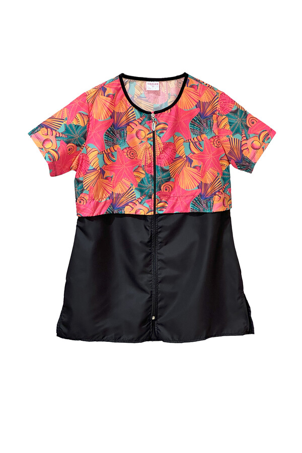 Short Sleeve Semi-Covered Swimwear Set - Thumbnail