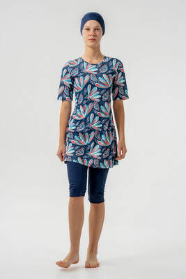 Rozamay - Short Sleeve Semi-Covered Swimwear Set (1)