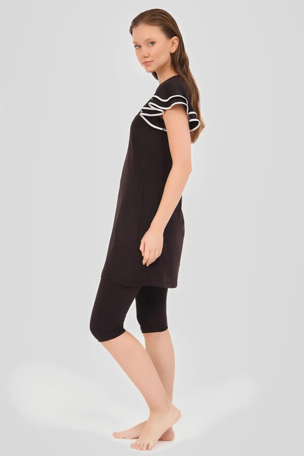 Short Sleeve Tunic Swimsuit with Leggings - Thumbnail