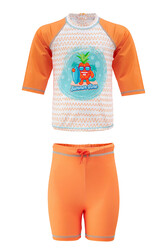 Remsa Mayo - Shorts T-Shirt Set Short-Sleeve Pineapple Kids Baby Swimsuit 5386 Kawaii Orange