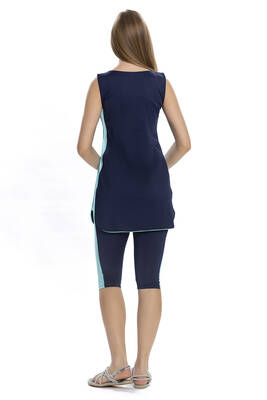 Remsa - Sıfır Kol Taytlı Yarı Kapalı Mayo 156-02 Lacivert (1)