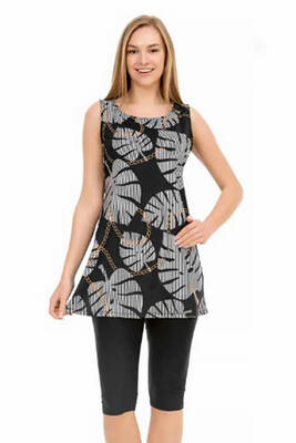 Armes - Sıfır Kol Taytlı Yarı Kapalı Mayo 158-515 Siyah Armes - Sıfır Kol Taytlı Yarı Kapalı Mayo 158-515 Siyah