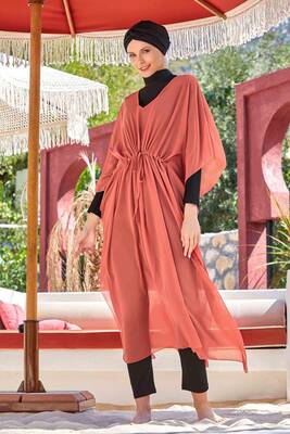 Adasea - Single Piece Pareo Kaftan Lına 6039 Cinnamon