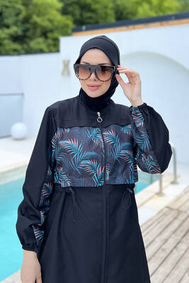 Remsa - Single Top Parachute Full Covered Burkini 2451 Leaf Remsa - Single Top Parachute Full Covered Burkini 2451 Leaf