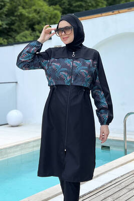 Remsa - Single Top Parachute Full Covered Burkini 2451 Leaf (1) Remsa - Single Top Parachute Full Covered Burkini 2451 Leaf (1)