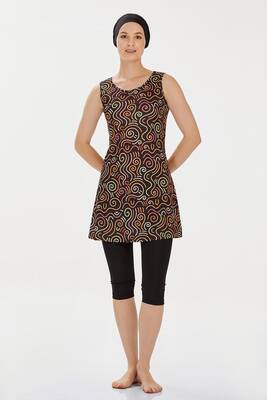 Rozamay - Sleeveless Half-Covered Swimsuit Adeena 9312 Black (1) Rozamay - Sleeveless Half-Covered Swimsuit Adeena 9312 Black (1)