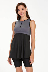 Adasea - Sleeveless Half-Covered Swimsuit Arlet 3927 Anthracite
