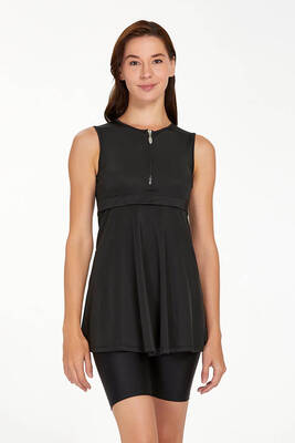 Adasea - Sleeveless Half-Covered Swimsuit Arlet 3927 Black Adasea - Sleeveless Half-Covered Swimsuit Arlet 3927 Black