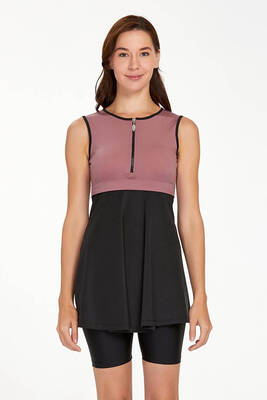 Adasea - Sleeveless Half-Covered Swimsuit Arlet 3927 Terracotta Adasea - Sleeveless Half-Covered Swimsuit Arlet 3927 Terracotta