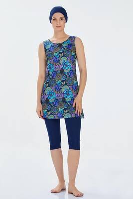 Rozamay - Sleeveless Half-Covered Swimsuit Farren 9315 Dark Navy (1) Rozamay - Sleeveless Half-Covered Swimsuit Farren 9315 Dark Navy (1)